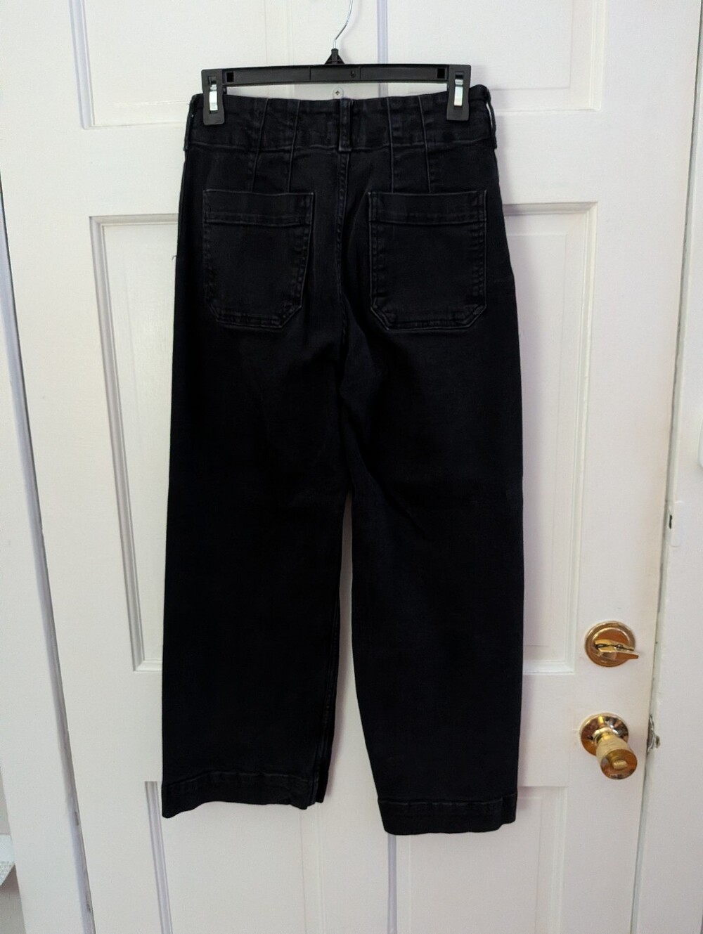Maeve by Anthropologie The Colette Black Wide Leg Crop Jeans Size 26 - Picture 4 of 5